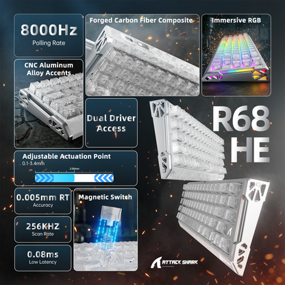 Ice Ninja (Forged Carbon Fiber Keycaps)
