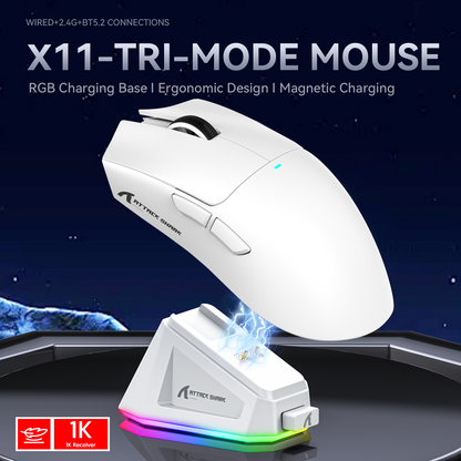 Attack Shark X11 s RGB nabíjecí bází