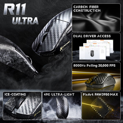 Attack Shark R11 Ultra Carbon Fiber White